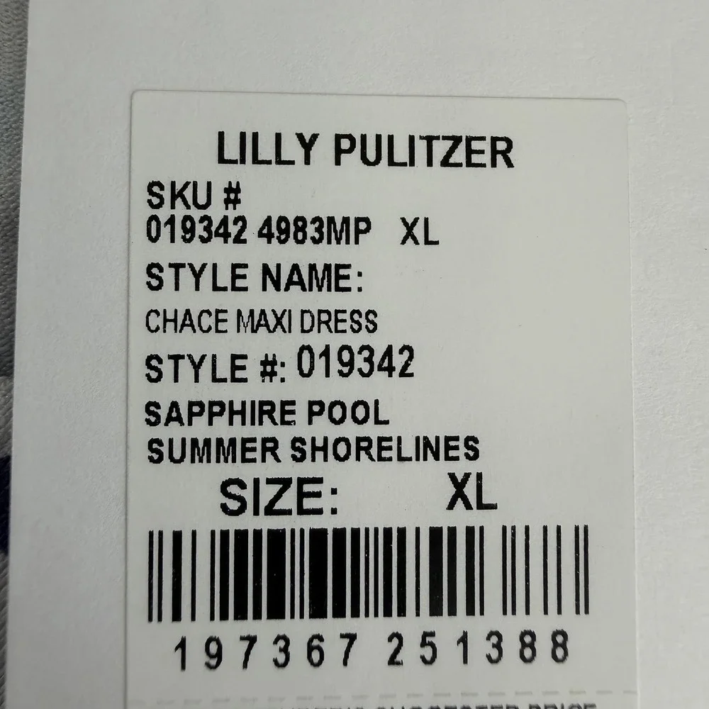 NWT Lilly Pulitzer Chace Maxi Dress Woman's Size XL Sapphire Pool Summer - Picture 9 of 11